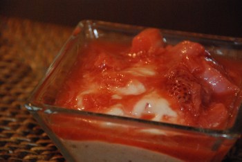 Mock Cream with Compote